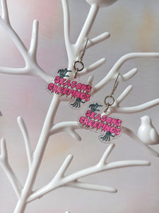 seasons creepings pastel goth acrylic christmas holidays dangle earrings