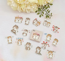 Load image into Gallery viewer, kawaii chipmunk scrapbook deco stickers, cute animal sticker flakes