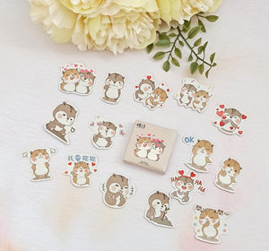 kawaii chipmunk scrapbook deco stickers, cute animal sticker flakes