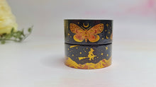 Load image into Gallery viewer, halloween blackout gold foil washi tape aug release)