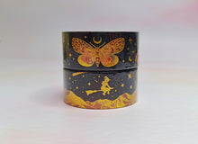 Load image into Gallery viewer, halloween blackout gold foil washi tape aug release)