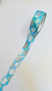 silver foil cloud washi tape, blue sky decorative tape