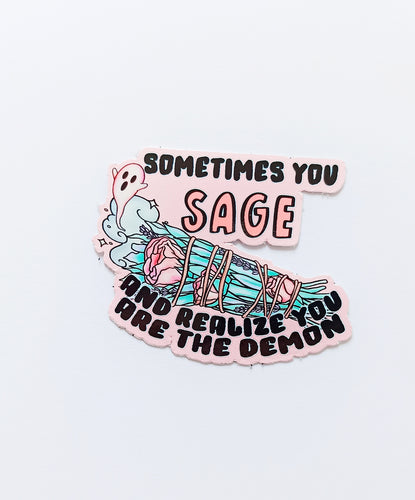 sage the demons pink decorative sticker