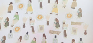Q-lia Transparent Femme Closet Fashion Girl Sticker Flakes  - Nostalgic