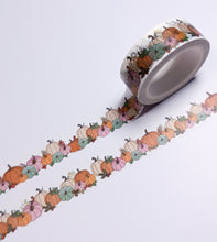 Load image into Gallery viewer, A roll of Autumn Pumpkin Washi Tape with pumpkins on it by GretelCreates.