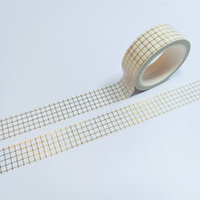 Load image into Gallery viewer, Gold Foil Grid Washi Tape