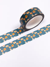 Load image into Gallery viewer, Teal Spring Daffodils Washi Tape