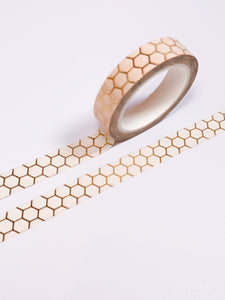 GretelCreates 10mm Peach and Gold Honeycomb Washi Tape from a UK Washi Shop.