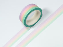 Load image into Gallery viewer, A Pastel Ombre Grid washi tape by GretelCreates on a white surface.