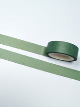 Load image into Gallery viewer, Minimal Dark Olive Green Plain Washi Tape by GretelCreates was on a white surface.