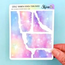Load image into Gallery viewer, Shine Sticker Studio Rainbow Bokeh Torn Paper Stickers