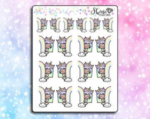 luna unicorn tab stickers