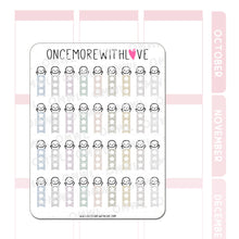 Load image into Gallery viewer, m576 - hobo weeks tiny neutral star checklist sticker sheet