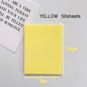 pastel coloured transparent sticky notes yellow