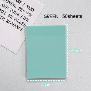 pastel coloured transparent sticky notes green