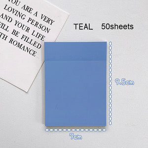 pastel coloured transparent sticky notes teal