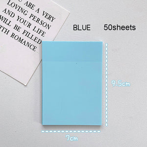 pastel coloured transparent sticky notes blue