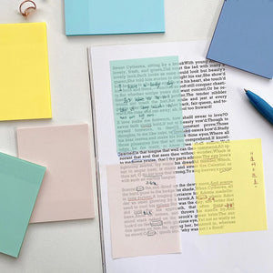 pastel coloured transparent sticky notes