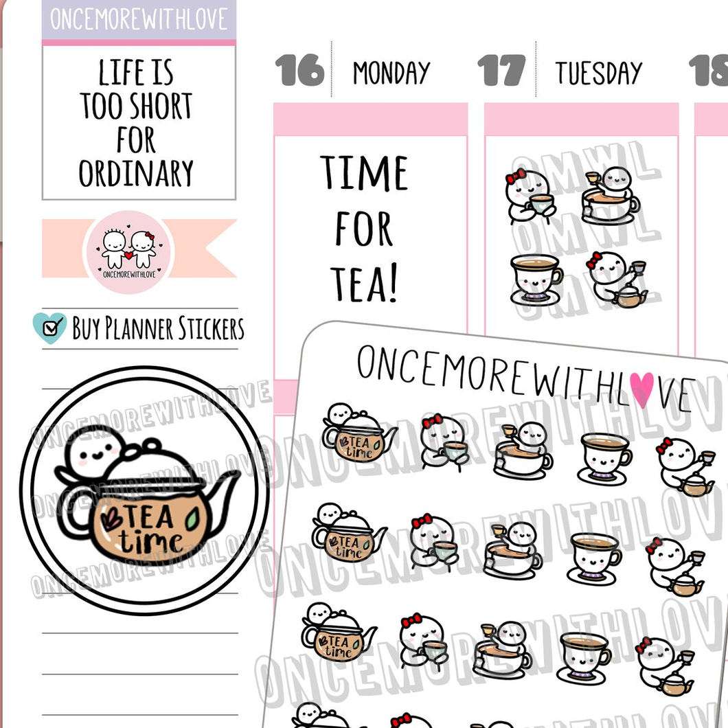 m634 - tea time 2.0 planner stickers