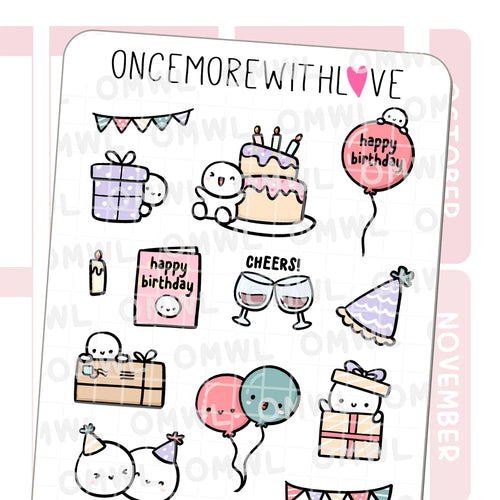Large Birthday Deco Doodles - Once More With Love - M1315
