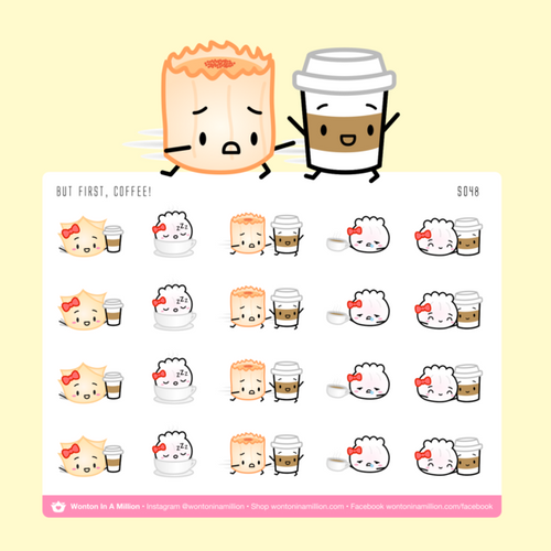 Hello Kitty Fanart Dimsum Planner Stickers - Wonton In A Million