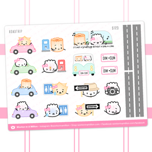 road trip - wonton in a million sticker sheet