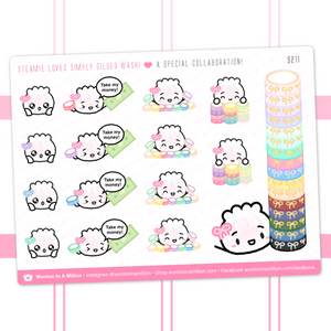 steamie loves simply gilded - wonton in a million sticker sheet