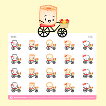 Load image into Gallery viewer, biking - wonton in a million sticker sheet