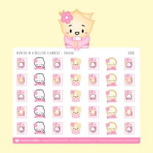 sakura planners - wonton in a million sticker sheet