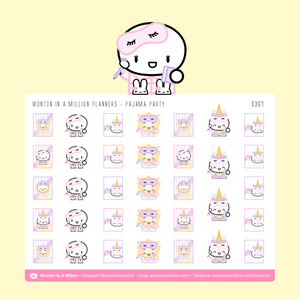 pajama party planners - wonton in a million sticker sheet