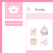 Load image into Gallery viewer, pajama party planners - wonton in a million sticker sheet