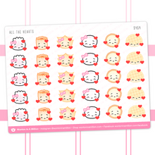Load image into Gallery viewer, all the hearts emoji sticker sheet - wonton in a million