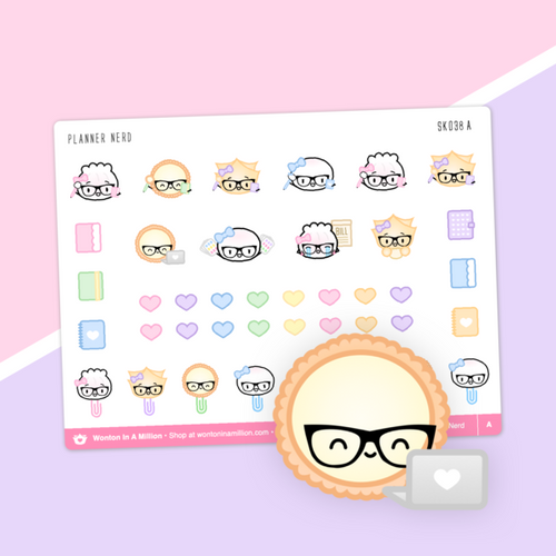 planner nerd icons - wonton in a million sticker sheet