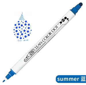 kuretake zig clean color dot individual pens blue 032