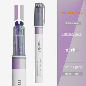 Kokuyo Mark+ Dual Color Highlighter - Gray Type - Purple & Gray