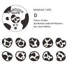 Load image into Gallery viewer, monochrome animal print washi tape stickers d - blobs