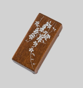 minimal trailing plant wooden block stamp