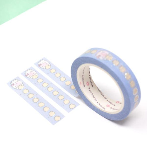 spring functional collection - baby blue dumpling vertical checklist washi tape - 10mm