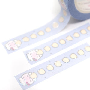 spring functional collection - baby blue dumpling vertical checklist washi tape - 10mm