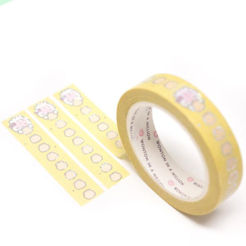 spring functional collection - sundress yellow dumpling vertical checklist washi tape - 10mm
