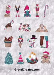 cute christmas journal decorative stickers