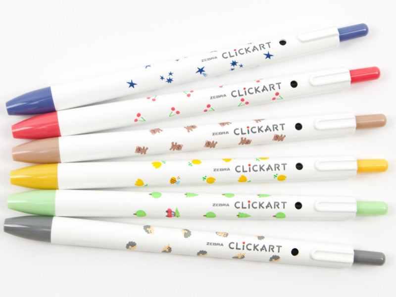 limited edition zebra click art 0.6mm bullet point marker pen standard colour set of 6