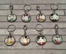 Load image into Gallery viewer, Cat Stitch Markers// Cat Lover Progress Keepers// Cute Knitting Markers