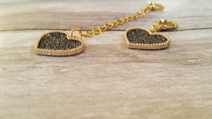 glitter heart planner charm// black heart tn charm// glitter bag charm