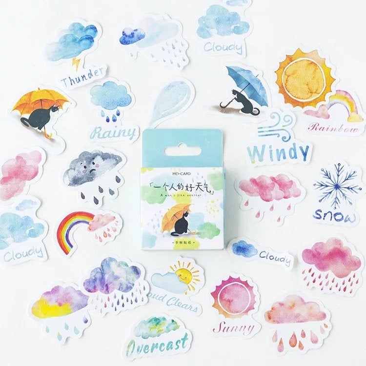 kawaii weather sticker flakes