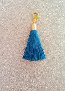 Teal Planner Charm, Teal Tassel Charm