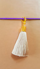 Load image into Gallery viewer, grey tassel planner charm, thread tassel charm