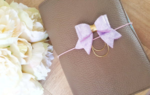 Lilac Bow Planner Clip, Velour Bow Clip, Bow Planner Clip, Velvet Bow Bookmark