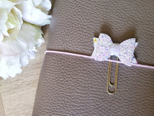 Load image into Gallery viewer, Bow Planner Clip, Glitter Bow Clip, Bow Planner Clip, Glitter Bow Bookmark