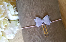 Load image into Gallery viewer, lilac glitter bow planner clip